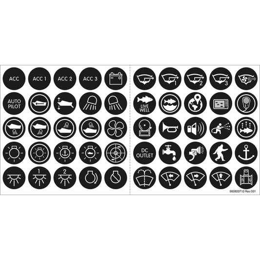 Blue Sea 4230 Label Kit For SS Back Lit Switch