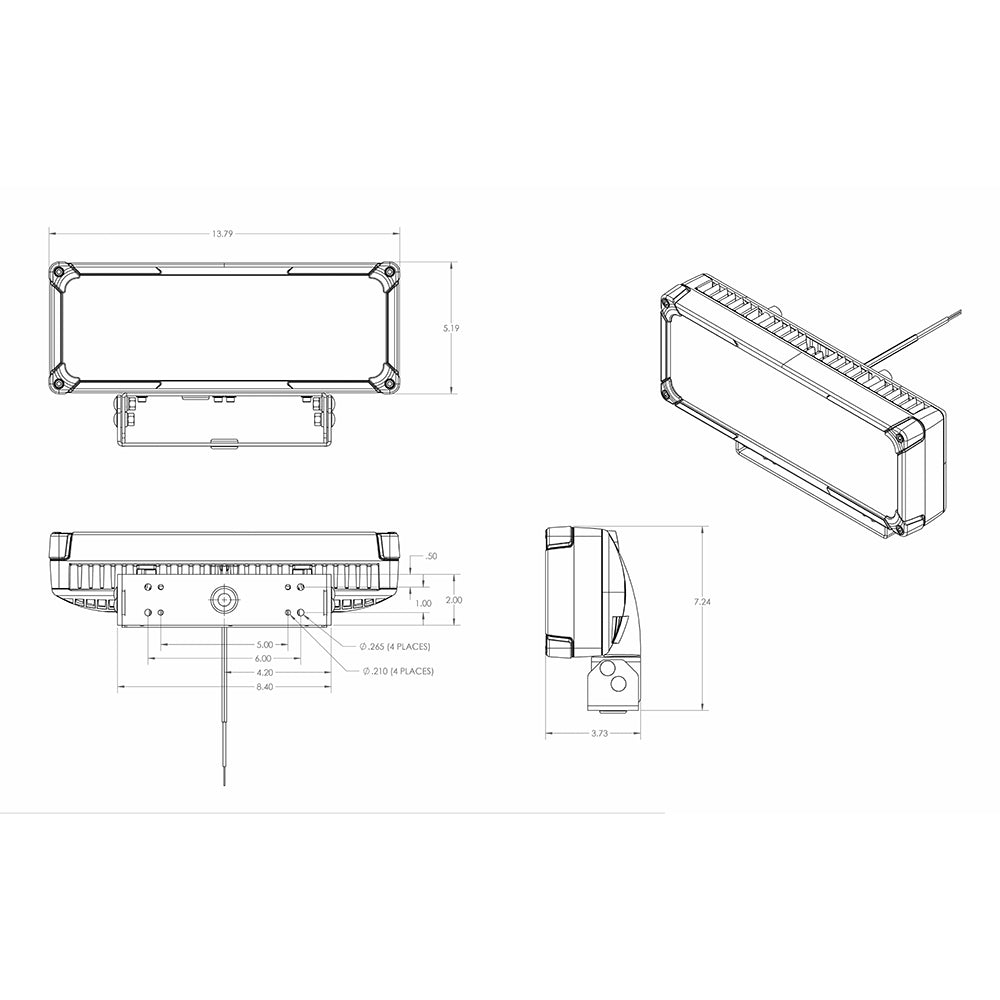 Lumitec Maxillume tr150 Flood White LED Trunnion Mount White Housing 12/24v