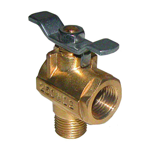 GROCO 1/2" NPT 90? Bronze Fuel Valve