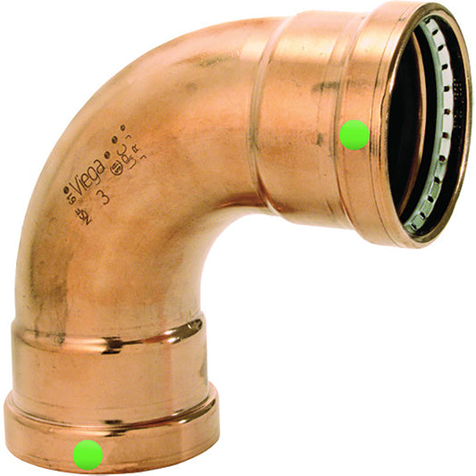 Viega ProPress 2-1/2" - 90? Copper Elbow - Double Press Connection - Smart Connect Technology