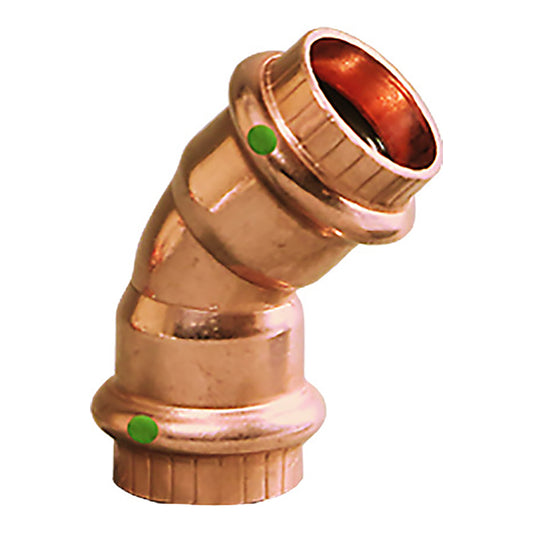 Viega ProPress 1-1/4" - 45? Copper Elbow - Double Press Connection - Smart Connect Technology
