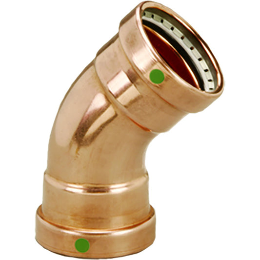 Viega ProPress 2-1/2" - 45? Copper Elbow - Double Press Connection - Smart Connect Technology