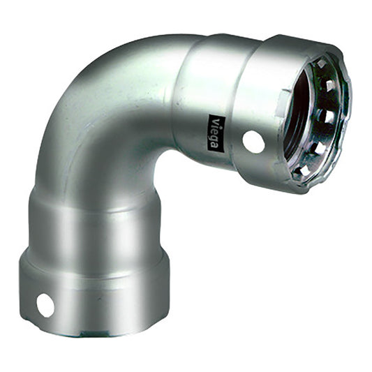 Viega MegaPress 1/2" 90? Stainless 304 Elbow - Double Press Connection - Smart Connect Technology