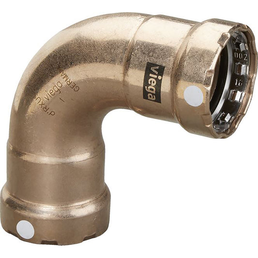 Viega MegaPress 3/4" 90? Copper Nickel Elbow - Double Press Connection - Smart Connect Technology
