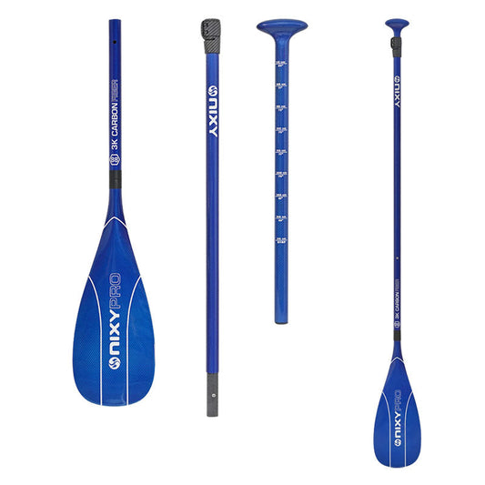 NIXY 3-Piece Adjustable 100% 3K Color Carbon Fiber SUP Pro Paddle