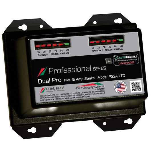 Dual Pro PS2AUTO Battery Charger, Auto Profile 2 Bank 30 Amps