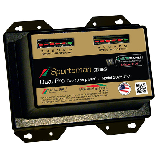 Dual Pro SS2AUTO Battery Charger, Auto Profile 2 Bank 20 Amps