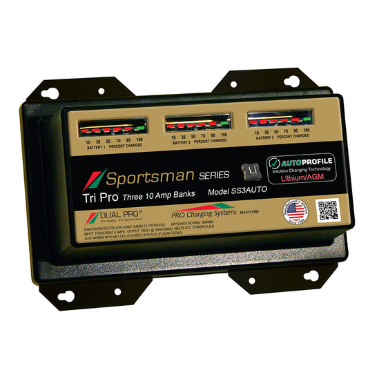 Dual Pro SS3AUTO Battery Charger, Auto Profile 3 Bank 30 Amps