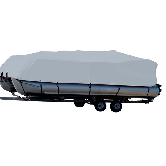 Carver Sun-DURA? Styled-to-Fit Boat Cover f/26.5' Pontoons w/Bimini Top & Partial Rails - Grey