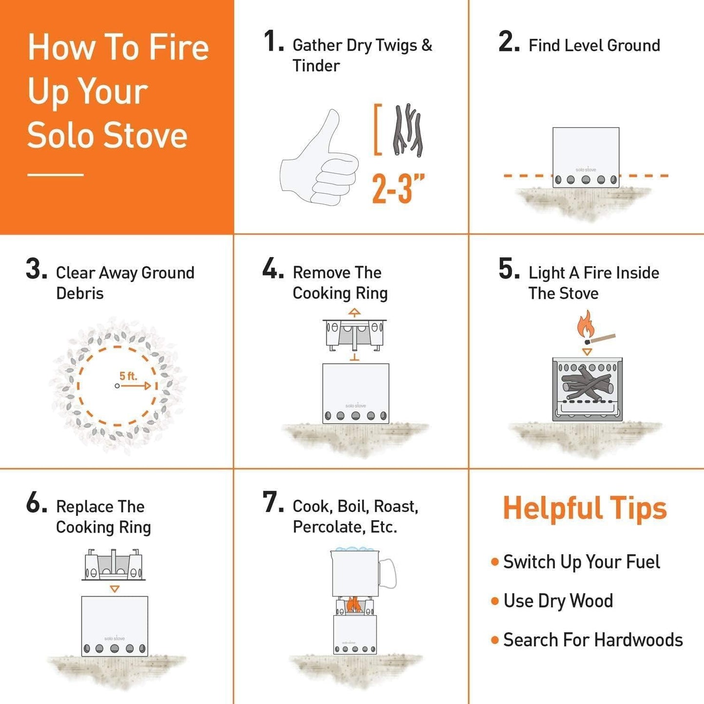 Solo Stove Lite/Titan/Campfire Camping Stove Portable Stove for Backpacking Outdoor Cooking