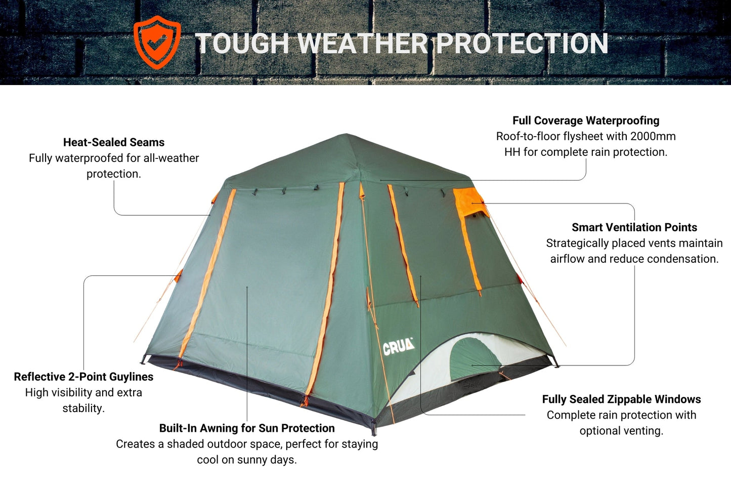 NOIR 6 | FULL FLYSHEET WITH AWNING