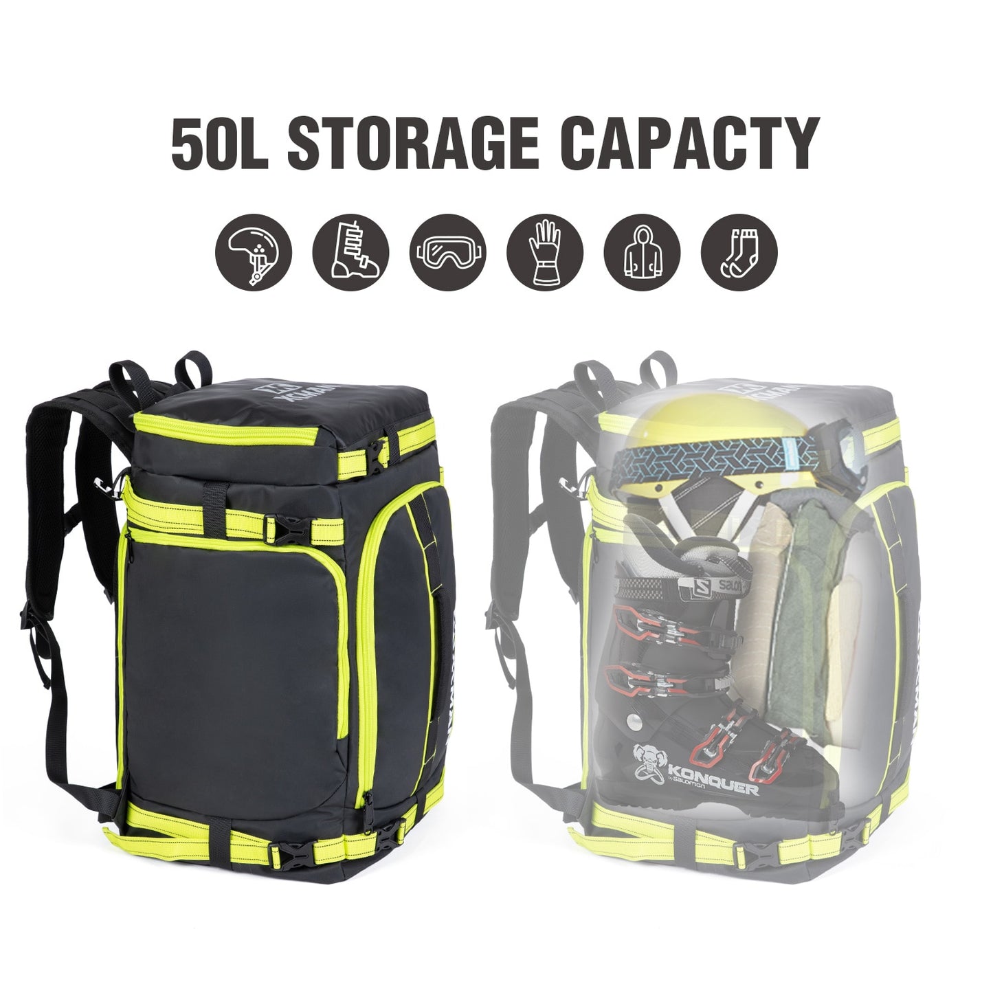 XCMAN 50L Ski/Snowboard Backpack Bag